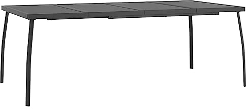 vidaXL Gartentisch, Garten Esstisch Mesh-Design, Terrassentisch Stahlgestell, Gartenmöbel Tisch, Modern, Anthrazit 200x100x72cm Stahlgitter