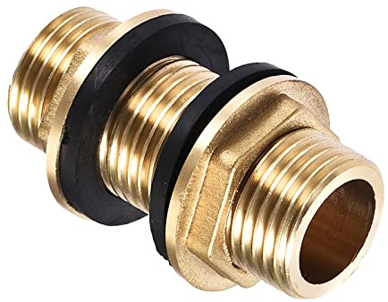 QUARKZMAN G 1/2 Männliche Schottwand Verschraubung Messing Schlauchadapter | mit Silikondichtung für Wassertank Einlassauslass Messington