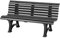 PROREGAL Gartenbank Jamaika | 3-Sitzer | Graphitgrau | HxBxT 80x150x64cm | Witterungs- & UV-beständiger Kunststoff | Parkbank Sitzbank Außenbereich Garten Balkon Terrasse