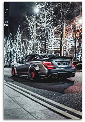 YBHF Sportwagen-Poster für C63 AMG-Poster, Wandkunstdruck, Retro-Ästhetik, Raumdekoration, 50 x 75 cm, ungerahmt