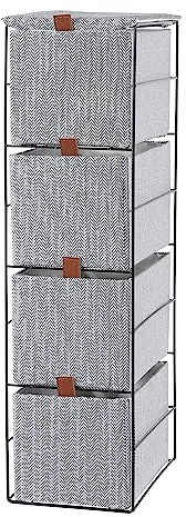 Wickerfield Narrow Storage Unit Slim Hallway Storage Bathroom Organizer with Drawer Bedroom Storage Cabinet Chest of Drawers (Grey)