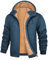 UMIPUBO Felpa Uomo Felpa con Cappuccio Fodera in Pile Invernale Giacca con Zip Caldo Manica Lunga Termica Fleece Pullover Hoodie Sweatshirt con Cerniera Cappotto da Uomo (Blu, M)