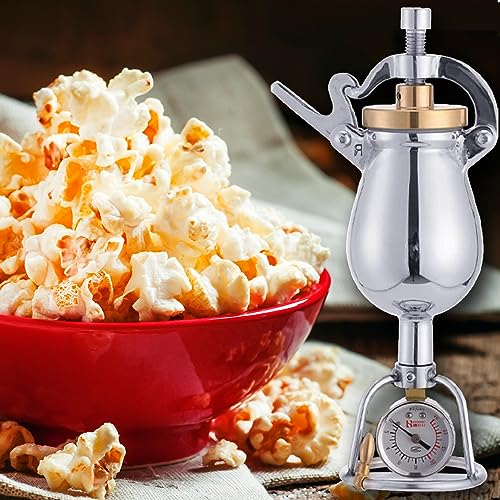 Popcorn-Maschine, altmodischer Popcorn-Popper, 304-Edelstahl-Popcorn-Topf, Nostalgie-Herd-Popcorn-Maschine als Geschenk für Freundinnen-Party
