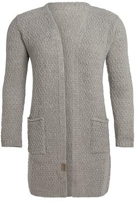 KNIT FACTORY - Luna Strickjacke - Mittellange Damen Strickjacken mit Taschen - Cardigan mit Wolle - Grobstrickjacke - Hochwertige Qualität - Iced Clay - 36/38