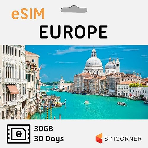 Europa & UK Reise-eSim-Karte - 30GB Daten, Anrufe und SMS in UK & EU für 30 Tage. Nutzbar in 50 Ländern. Inkl. 25€ Guthaben für Anrufe. Internationale Reise-eSIM für Handys