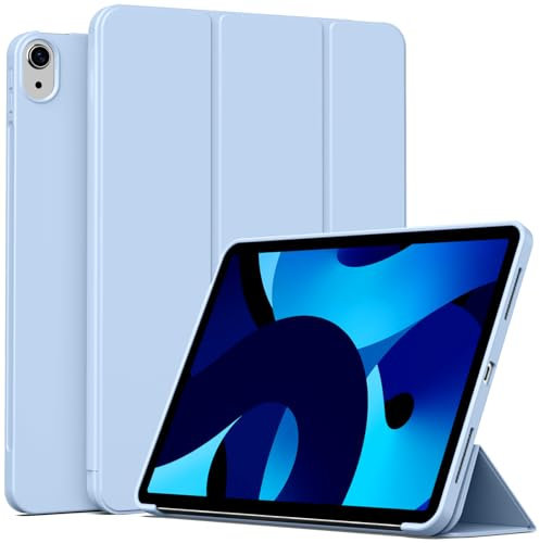 BFGTSJF Étui pour iPad 10e génération 2022 10,9 modèle A2696 A2757, fonction veille/réveil automatique, ultra léger et fin, en TPU souple, étui de protection Smart Folio Cover Bleu clair
