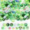 100 Stk Vierblättriges Kleeblatt Bunte Muggelsteine Bunt Kinder 12mm Glasnuggets Glassteine Mosaiksteine zum Basteln Glückssteine Edelsteine Deko Schmucksteine Cabochons für DIY Anhänger Armbänder