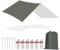 WOLTU Toldo Camping Impermeable, Lona Impermeable Exterior, Tarp Ángulo Recto 3x4 m Impermeable Portátil, Lona Protectora Anti-UV, Ideal para Camping, Pesca, Picnic Al Aire Libre, Gris