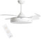JATA JVTE4240 - Ventilador de Techo con Luz con 4 Aspas Retráctiles. Plafón Iluminación LED 3 intensidades. Mando a Distancia. 6 velocidades. Ultrasilencioso. Solo 45 dB. Función Verano-Invierno