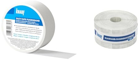 Knauf EASY-TAPE Fugendeckband zum Stabilisieren und Verspachteln von Fugen & Glasfaser-Fugendeckstreifen zum lückenlosen Verspachteln von Fugen