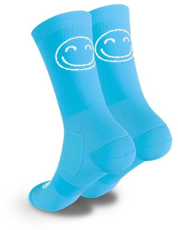 HappyTraining Sportsocken Atmungsaktiv Socken Anti Blasen Schnelltrocknend Kompressionssocken Spaß Wärmeregulierend Unisex Antiblasen Leicht für Laufen Fitness Radsocken Crossfit, blue turquoise, 34W
