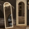 LVSOMT Miroir sur Pied Arqué avec LED, 153x50cm Grand Miroir Mural, Moderne Miroir Pleine Longueur, Miroirs muraux avec éclairage, Miroir LED au Sol, Long Miroir intégral pour Chambre à Coucher, Noir