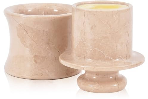 SPESHSTONES Marble Butter Keeper White Cover Pot Handmade French Butter Storage - Crock Keeper for Kitchenware (Verona, One Size)