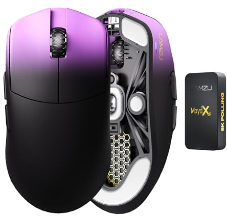 Lamzu MAYA X Souris de jeu sans fil ultra légère 47 g Interrupteur optique max 30 000 DPI symétrique MCU Nordic 52840 Encodeur anti-poussière Capteur PAW3950 (Maya plus grande)