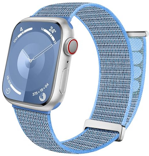 Mastten Sport Loop Kompatibel mit Apple Watch Armband 40mm 41mm 42mm 38mm, Weiches Nylon-Armband mit Klettverschluss für Apple Watch 11 10 9 8 7 6 5 4 3 2 1, iWatch Band SE 3 2 1, Blau