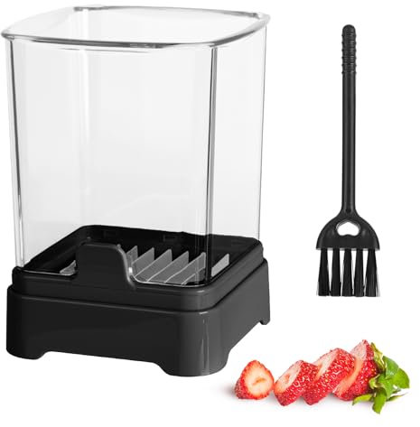 Fruit Slicer Cup - Strawberry, Banana, Grape Cutter, Egg Slicer for Hard Boiled Eggs - Detachable Fruit Slicer with Push Plate - Rapid & Safe Slicing Kitchen Gadgets for Easy Food Prep (Black)