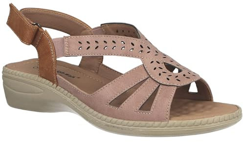 Cushion Walk Damen Low Wedge Adjustable Touch Close Slingback Sandalen, rose, 41 EU