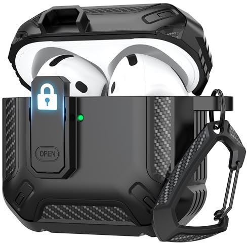 Citymore Schutzhülle für AirPods der 4. Generation (2024), kompatibel mit AirPods 4, kompatibel mit MagSafe, stoßfeste Abdeckung mit Schlüsselanhänger, leicht und langlebig, Fallschutz, Schwarz
