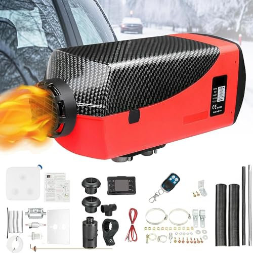 Calentador de aire diésel de 5KW, calentador de estacionamiento diésel de 12V 5000W con pantalla LCD, termostato de silenciador con control remoto, tanque de agua de 10L, calentador de aire diésel p