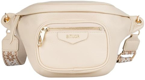 BITUOR Umhängetasche Damen Klein, Bauchtasche Crossbody Bag Damen Frauen Schultertasche Stylische Brusttasche mit Abnehmbarem und Breiterem Schultergurt für Arbeit Freizeit Date, Beige