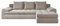 Kaiser Möbel - Ecksofa mit Schlaffunktion und Bettkasten - Tomi Couch für Wohnzimmer - Wohnlandschaft L Form - Easy-Clean Stoff Castel - 150x237x85cm - RechtsKaltesbeige
