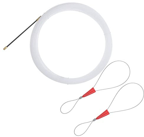 WOONEKY Nyloneinziehband 3mm 5m für Kabelverlegung in Leerrohren Flexibel und Effizient mit 2 Kabelbindern für Elektriker