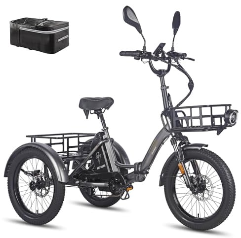 Fafrees F20 Mate E Bike Dreirad für Erwachsene Strassenzulassung [ Offiziell ] Damen Ebike Herren 180kg, Fat Elektrofahrrad 48V, Elektro Fahrrad 3 Räder für Senioren, elektrisch 3 Rad Fahrrad faltbar