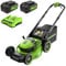 Greenworks 48V (2x24V) Tagliaerba Semovente a Batteria, Ampiezza di taglio 46cm, Tagliaerba Elettrico Batteria CON Due Batterie 4Ah e Caricabatterie Doppio MO48L424-01
