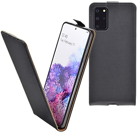 Suncase Flip Cover kompatibel mit Samsung Galaxy S4 mini (i9195) Case Flipstyle Schutzhülle Hülle Tasche vertikal klappbare Handyhülle (Ultra-Slim) in Schwarz