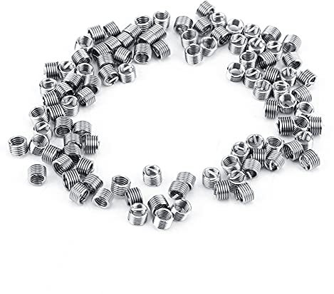 Lot de 100 Inserts Filetés M4 pour Vis de Meubles, Bagues, Inserts de Réparation de Filetage à Fente pour Composants en Plastique et 3D (M4 * 0,7 * 1.5D)