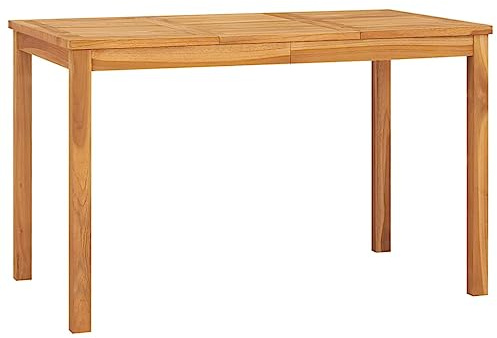 Refined Terrassentisch Gartentisch Gartenmöbel Holztisch Balkontisch Massivholztisch Outdoor Garden Esstisch 120x70x77 cm Massiv Teakholz