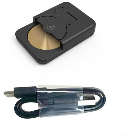 Type-C Rechargeable Button for CHARGER for LIR2032 2025 2016 2450 2430 1632 1620 1254 1220 1025 Portable Smart Coin Cell Charging Station(Black)
