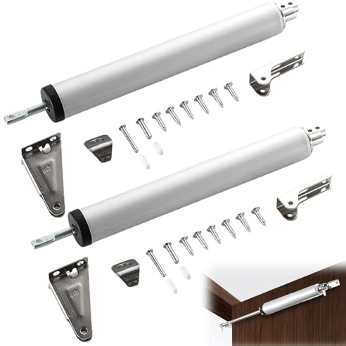 2 Stück Automatischer Türschließer, Türdämpfer mit Softclose, Gartentorschließer Außen, Geräuschloser Türschließer Zimmertür, Stangentürschließer für Sturmtüren für Fliegengittertüren & Holztüren