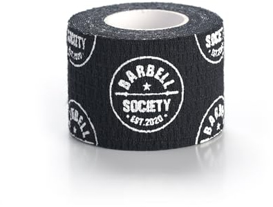 Barbell Society Hook Grip Tape für Gewichtheben (3er Set/Schwarz/3,8cm breit) - Weightlifting Tape für Krafttraining, Powerlifting, Baumwolle Thumb Tape, Functional Fitness