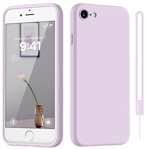 HGH für iPhone SE 3/2 (2022/2020), für iPhone 8/7 Hülle Silikon, Lila | Handyhülle für iPhone 8/7/SE 3/2 Dünn Rundumschutz mit Microfiber-Innenfutter Kratzfest