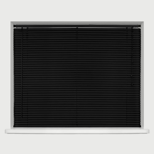 EASYFIT BLACK PVC Venetian blind * AVAILABLE IN WIDTHS 45 cm to 210cm * BLINDS ALSO AVAILABLE IN CREAM AND WHITE * 75 Standard