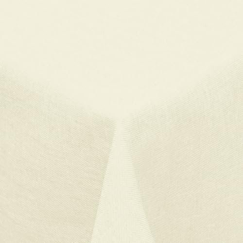 Textil Tischdecke Leinen-Optik 110x110cm eckig mit Fleck-Schutz Champagner *abwaschbar* Farbe wählbar