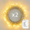 Koopower 2stk 50er LED Outdoor [Timer] Lichterkette Batteriebetrieben Warmweiß (8 Programm, 6M Durchsichtigen Kabeln, 120 Stunden Betriebsdauer, IP65 Wasserdicht, Außenbeleuchtung)