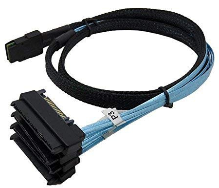 CY - Cavo di alimentazione interno da 100 cm, 36 pin, mini SAS SFF-8087 a 4 SFF-8482 Target SAS Hard Disk e SATA