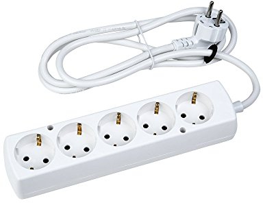 Verlängerungskabel 10m Kabel , Steckdosenleiste, 5-Fach Schukosteckdose (10.0 Meter)