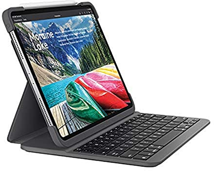 Logitech Slim Folio PRO Tastatur für Handy AZERTY Schweiz Graphit Bluetooth - Tastaturen für Handys (AZERTY, Schweiz, Mini, 1,7 cm, 1,6 mm, Apple)