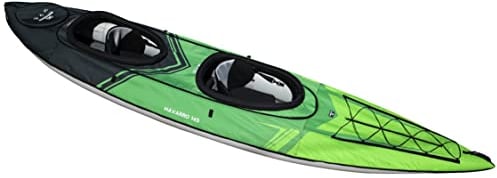AQUAGLIDE Navarro 145 Cabrio aufblasbares Kajak mit Drop-Stitch-Boden - 1-3 Personen Tourenkajak ohne Abdeckung, grün