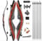 AMEYXGS Takedown Recurve Bogen und Pfeil Set 62 Zoll Bogenschießen Jagdbogen für Jugendliche und Erwachsene 20-50lbs Traditionell Holzbogen Longbogen mit (Bogen-Set 1, 40 Lbs)