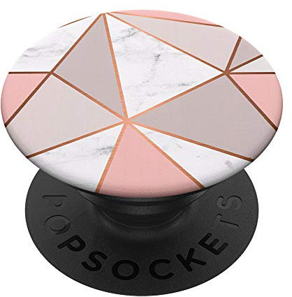 PopSockets Rose-Gold Marble-Geometric PopSockets PopGrip: Swappable Grip for Phones & Tablets