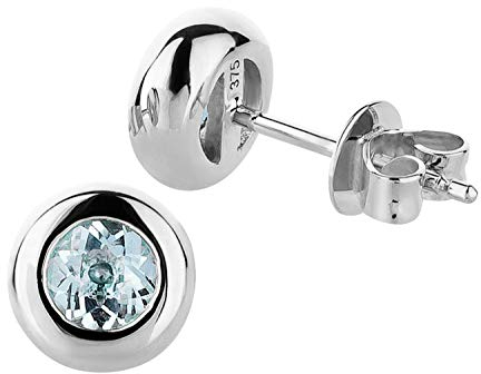 Ardeo Aurum Damen Ohrringe-Ohrstecker aus 375 Gold Gelbgold mit 0,50 ct Smaragd natürlich grün 7 mm rund Zargenfassung