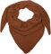 styleBREAKER Damen Strick Dreieckstuch | Weiches Schultertuch mit Reiskorn Muster | Unifarbenes Dreiecktuch aus Wolle Mix | Made in Italy | 190 x 72 cm, Farbe:Cognac