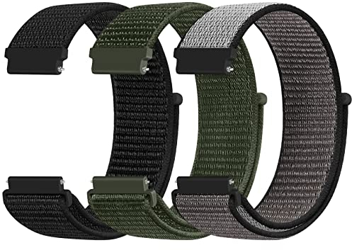 KIBDSNG Uhrenarmband 22mm Kompatibel mit Samsung Galaxy Watch 3 45mm/Galaxy Watch 46mm/Gear S3 Classic/Frontier, Einstellbares Nylon Sport Uhrenarmband Ersatzarmband für Huawei GT/GT2 46mm/GT2 Pro