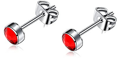 Artskin Boucles d'oreilles en titane G23 pour femmes filles boucles d'oreilles hypoallergéniques en cristal de zircone 7mm boucles d'oreilles pour oreilles sensibles