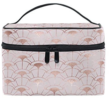 COZYhome Kosmetiktasche Organizer Tasche Fantasy Japan Waage Muster Make-up-Tasche Reise Reißverschluss Kosmetiktasche mit Griff Make-up Aufbewahrungstasche für Mädchen Frauen