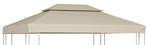 Leepesx Telo di Ricambio per Ombrellone Telo di Ricambio Telo Gazebo Ricambio Telo di Ricambio per Gazebo 310g/m² Beige 3x4m